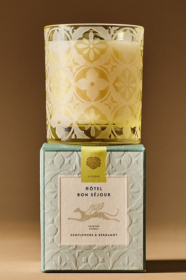 Hotel Bon Séjour Fresh Sunflower & Bergamot Boxed Glass Candle
