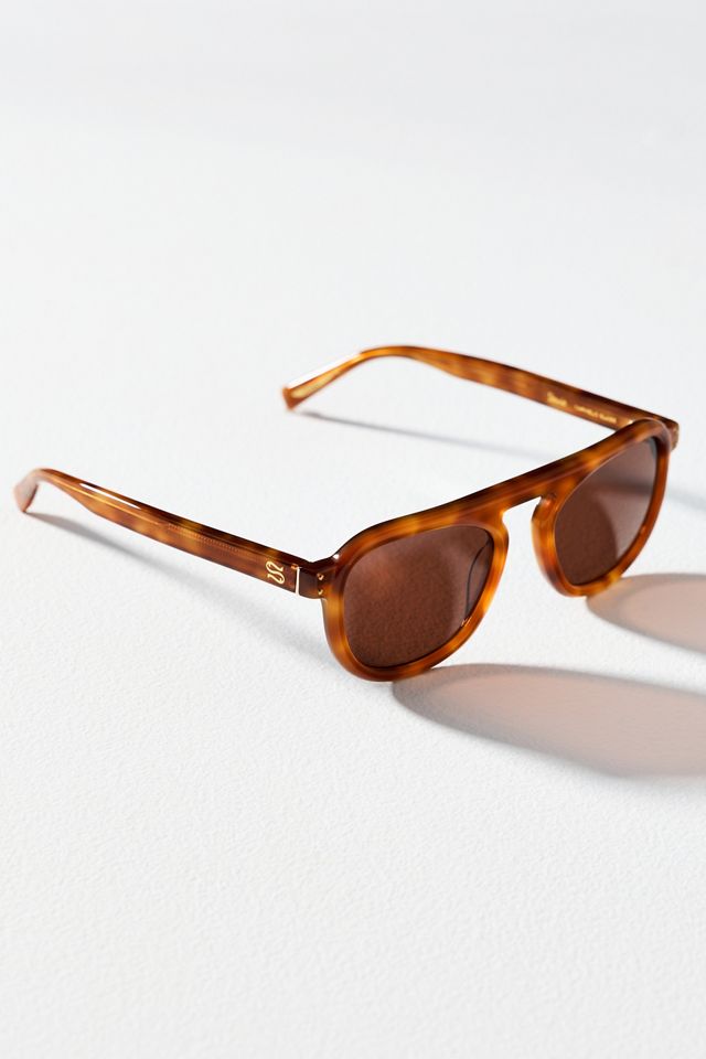 Anthropologie x transparent aviator Blue and Tortoiseshell Sunglasses I-SEA Ellie Square Aviator Sunglasses | Anthropologie main image 3