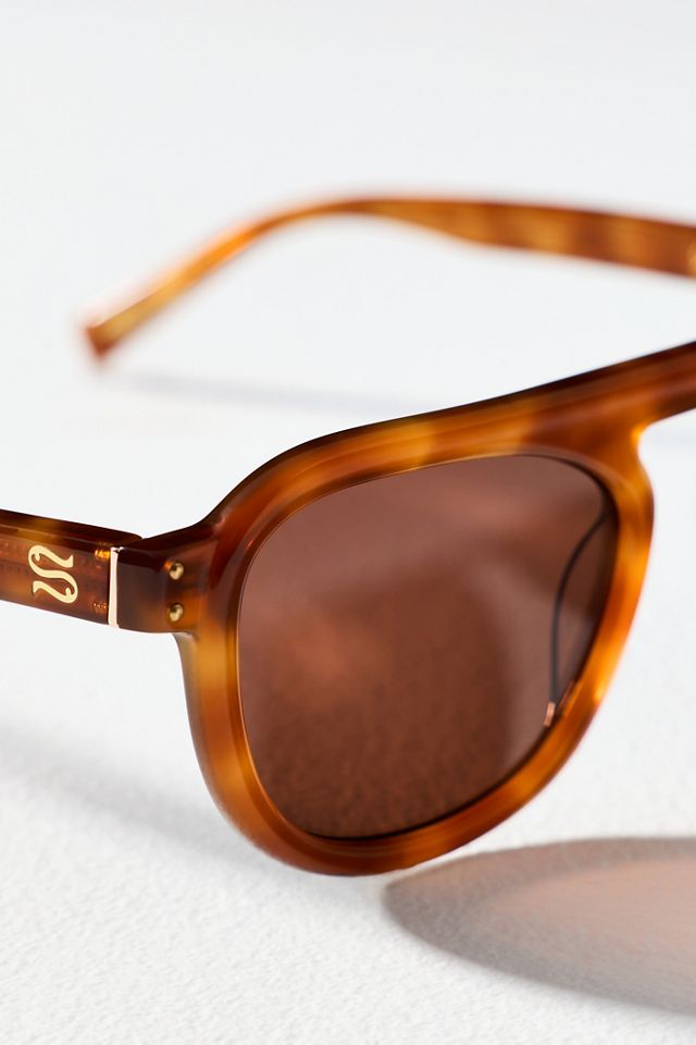 Sardine Stevie Tortoise Aviator Sunglasses | Anthropologie display picture 1
