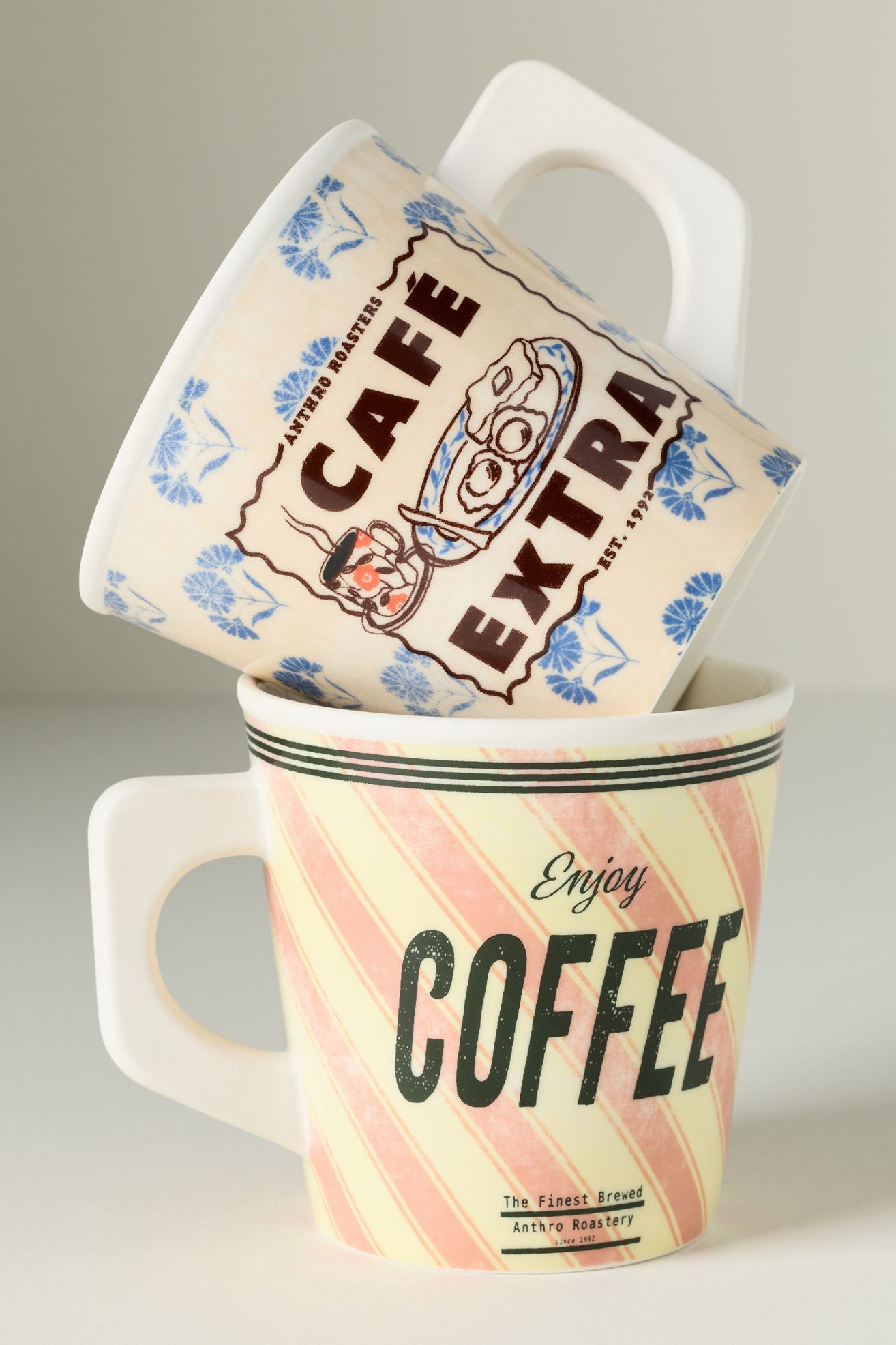 Glace Stoneware Mug - Blue Pattern, One Size