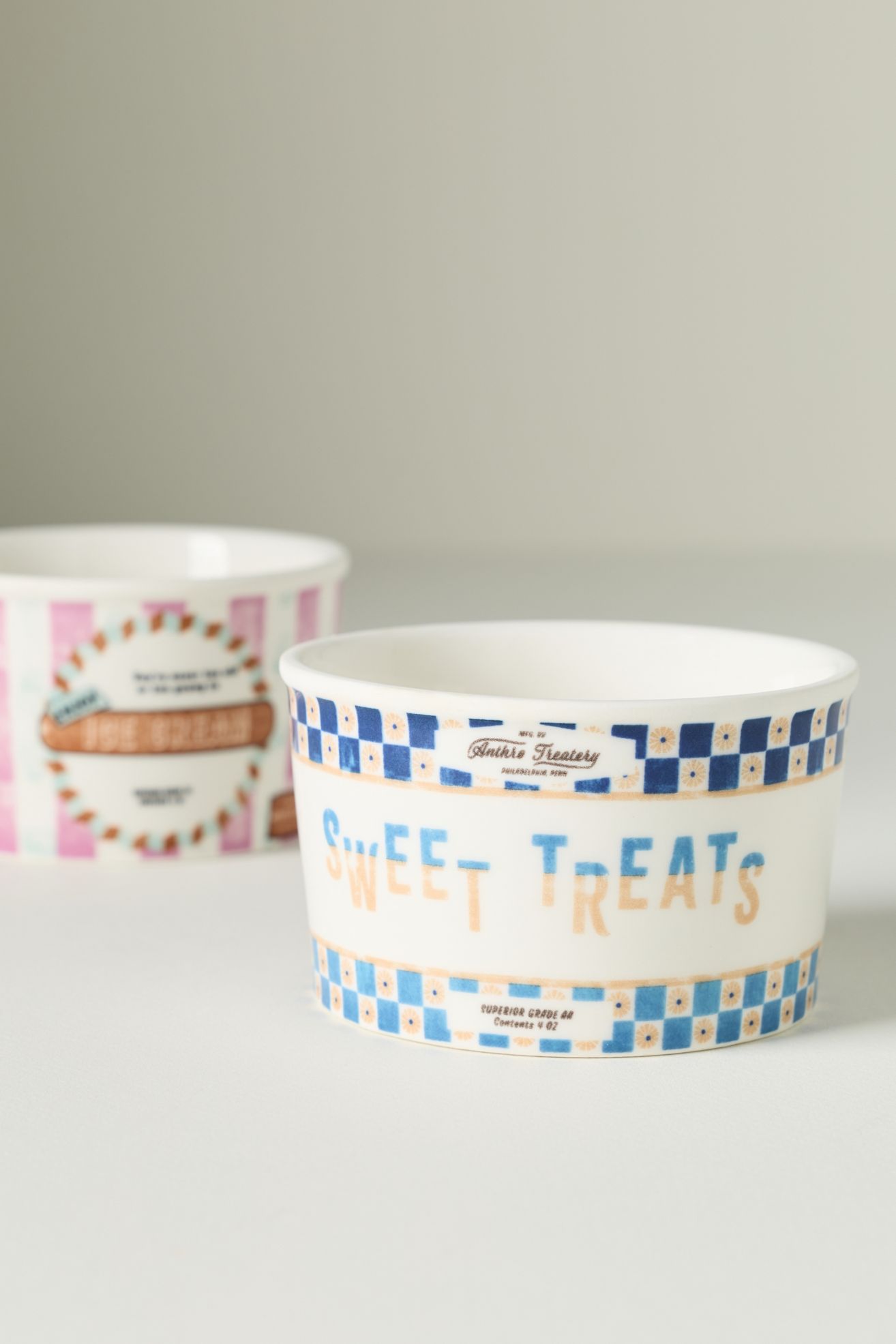 Glace Stoneware Ice Cream Bowl - Blue Pattern, One Size