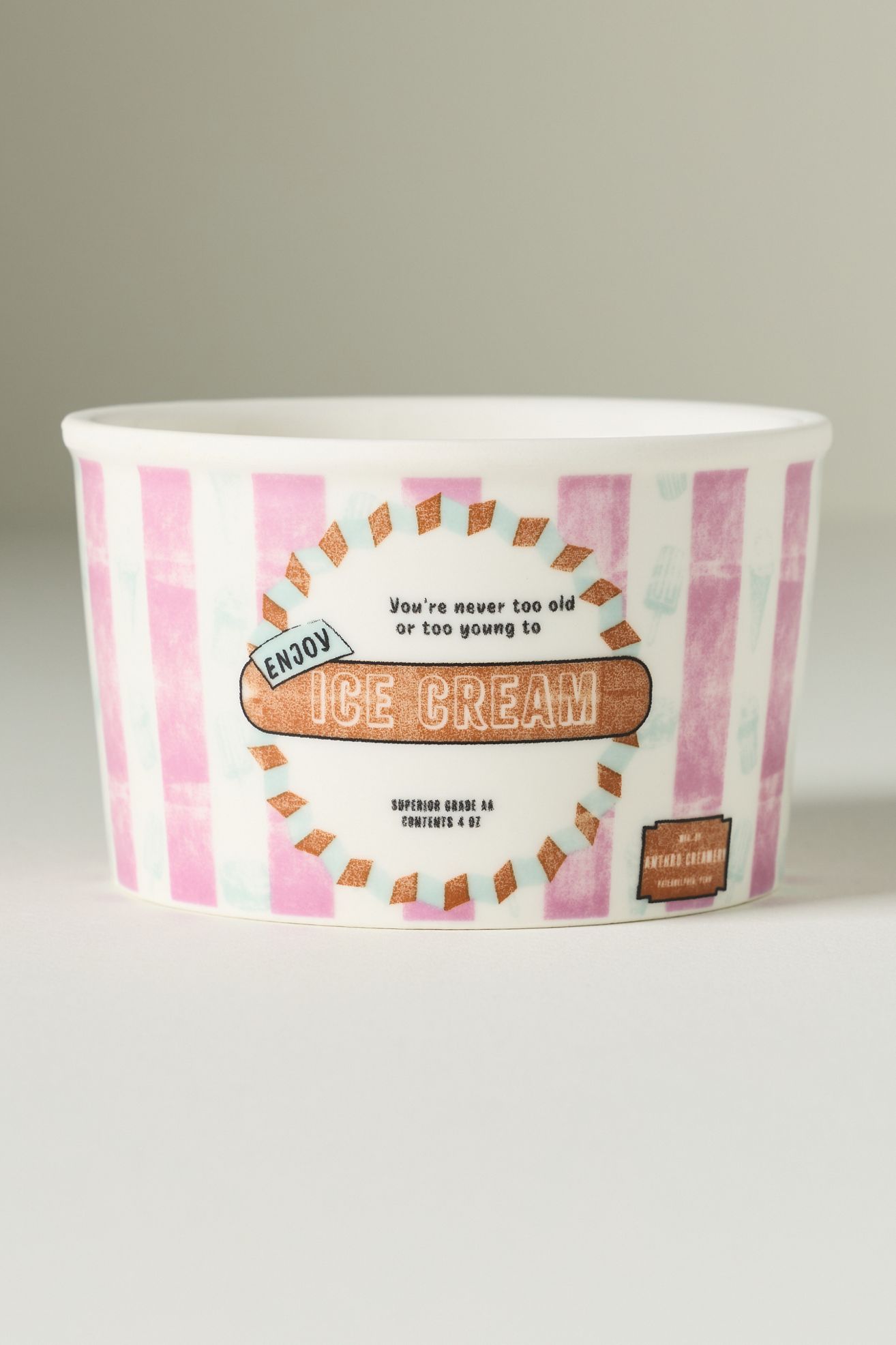 Glace Stoneware Ice Cream Bowl - Pink Pattern, One Size