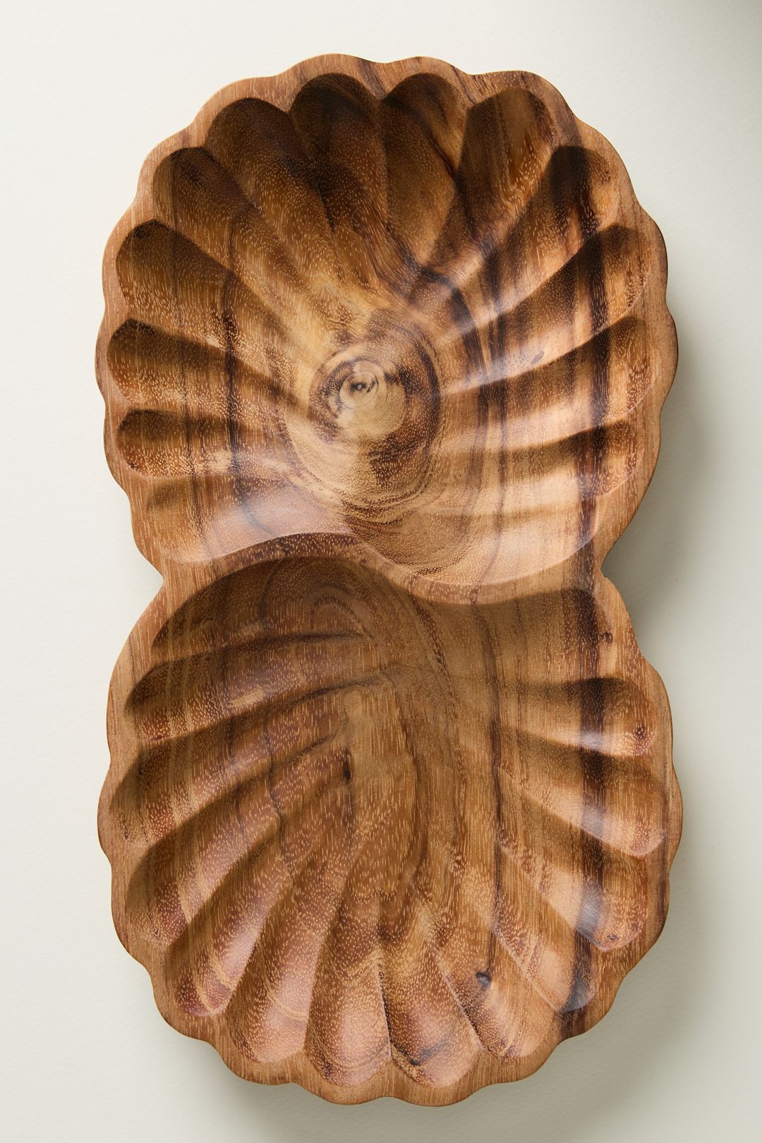 Wood Shell Double Platter - Cedar, One Size