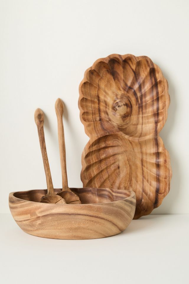 Wood Shell Serve Bowl #1