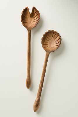 Wood Palm Serving Set