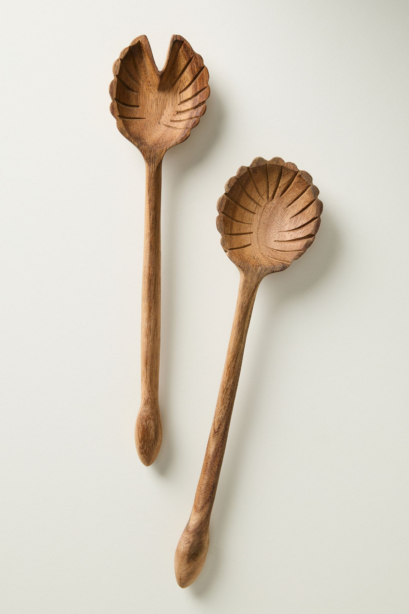 Wood Palm Serving Set - Cedar