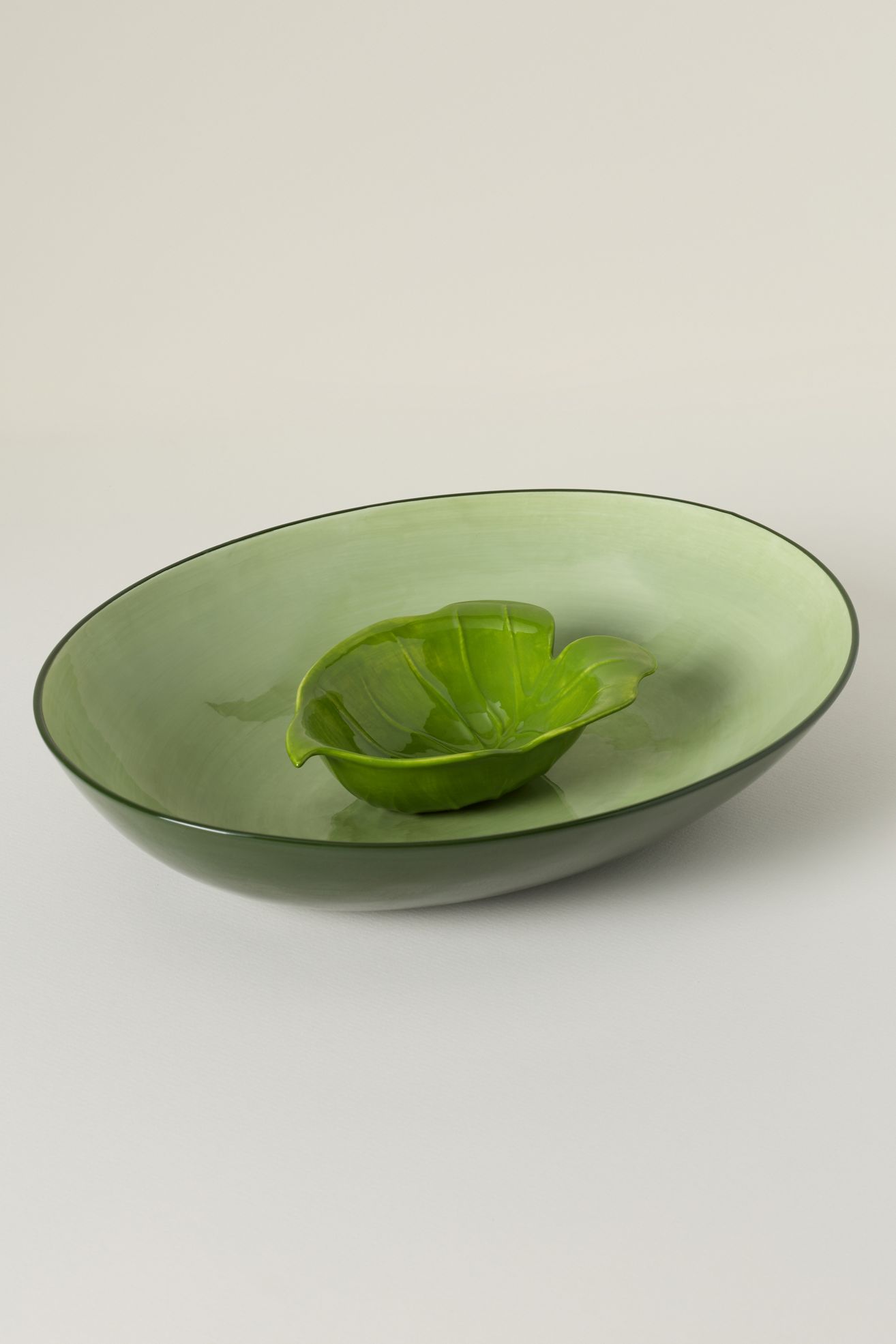 Farm Rio x Anthropologie Stoneware Chip & Dip Platter - Dark Green, One Size