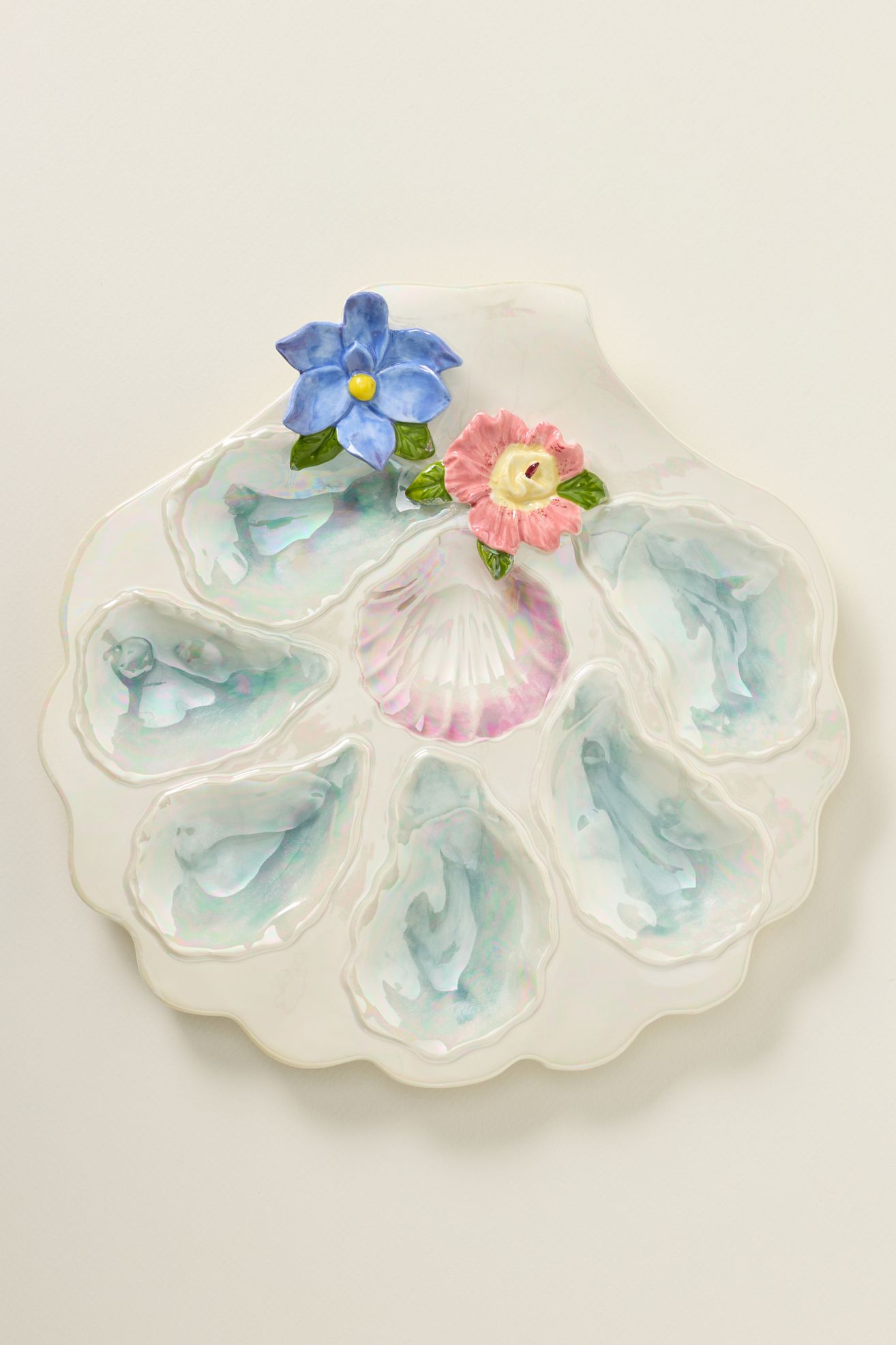 Sirena Oyster Platter - Blue Metallic, One Size