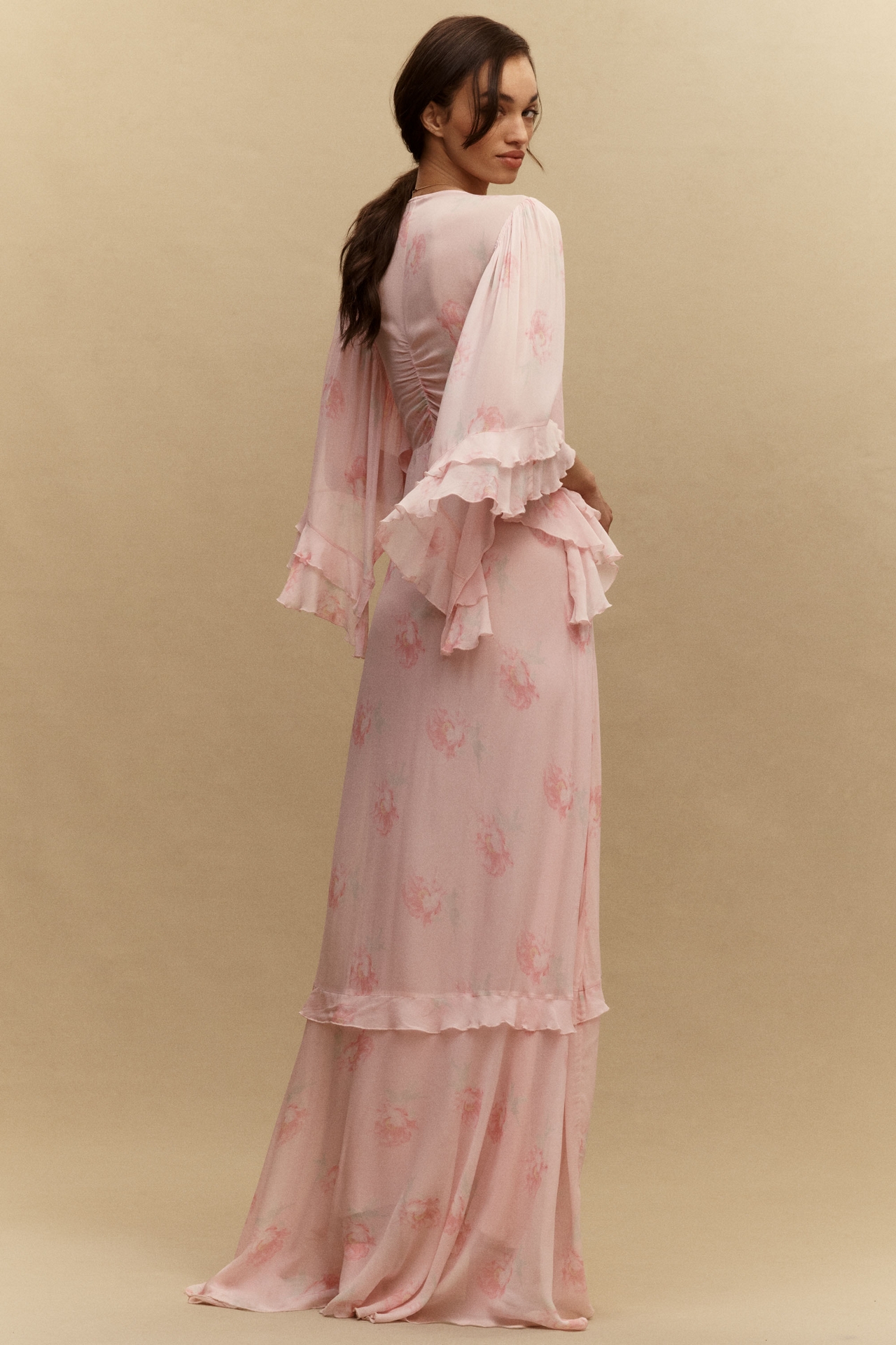 LoveShackFancy Brinley Ruffle-Sleeve Gown