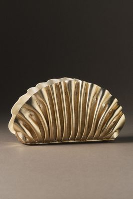 Olga Berg Golden Shell Clutch
