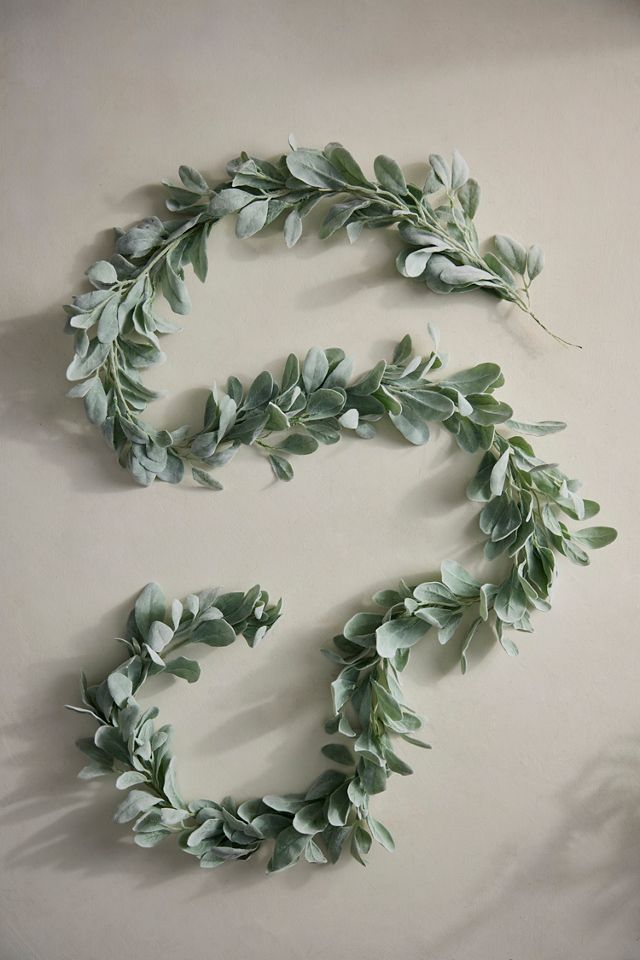 Faux Lamb’s Ear Garland, 9' #2