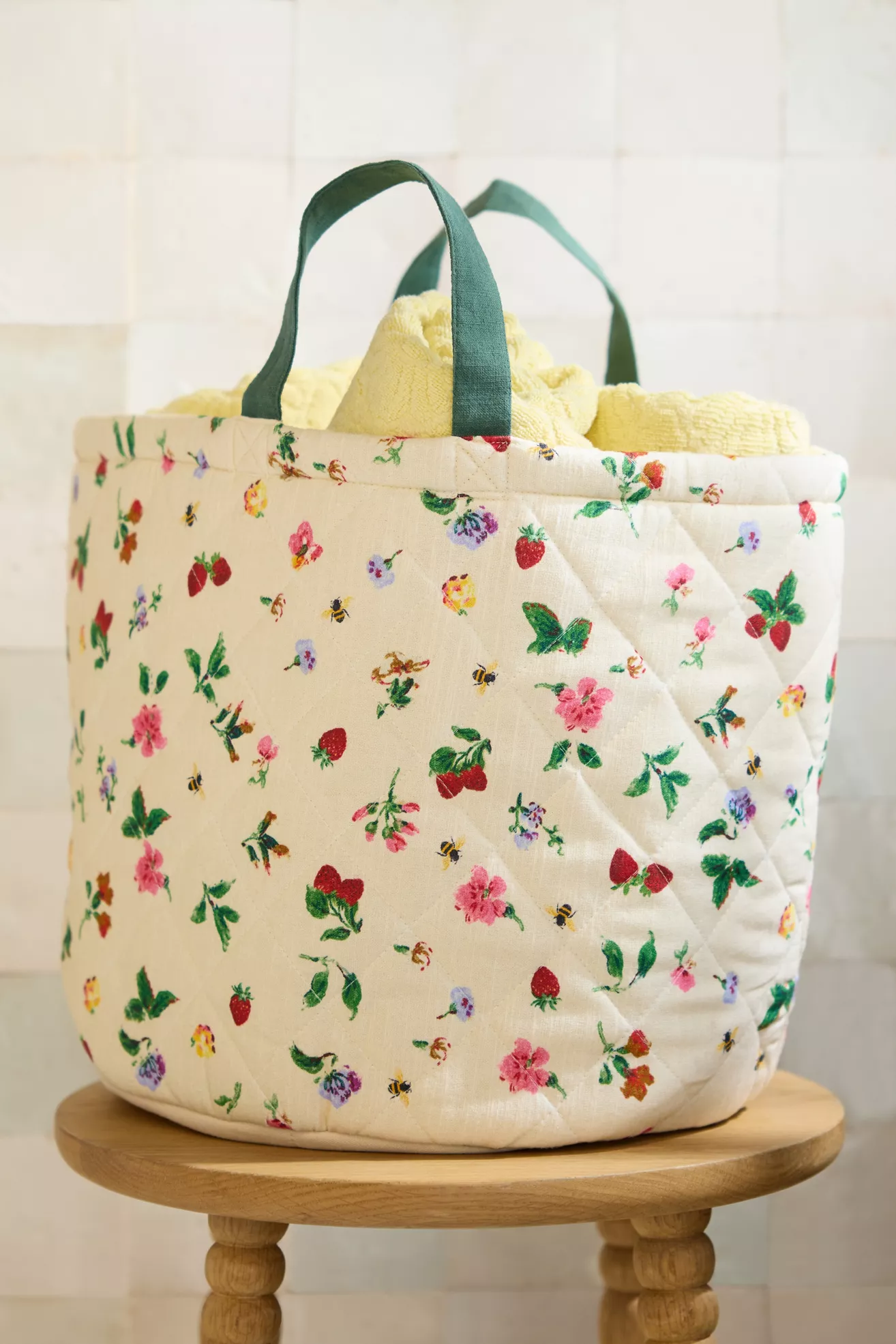 Quilted Block Print Basket - thumbnail 9