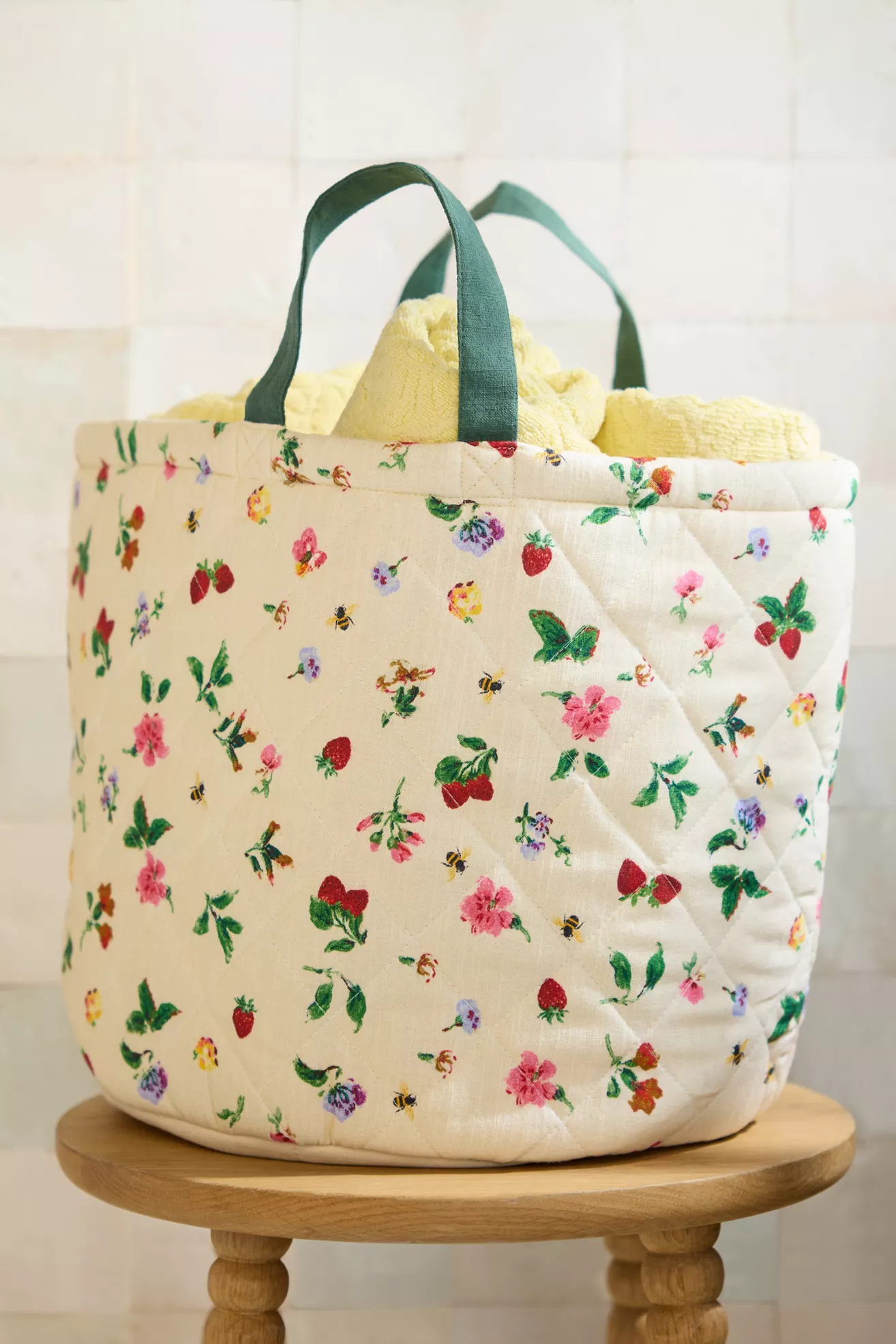 Quilted Block Print Basket - thumbnail 8