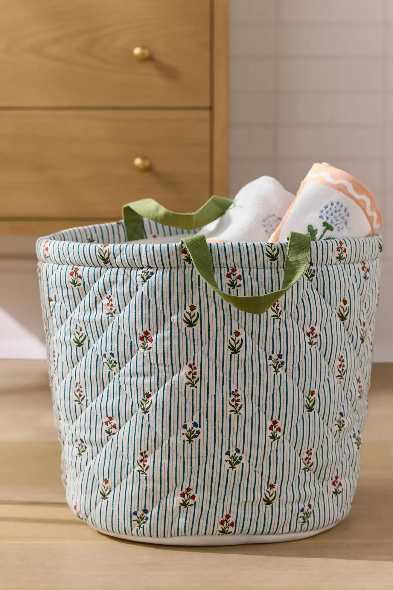 Quilted Block Print Basket - thumbnail 7