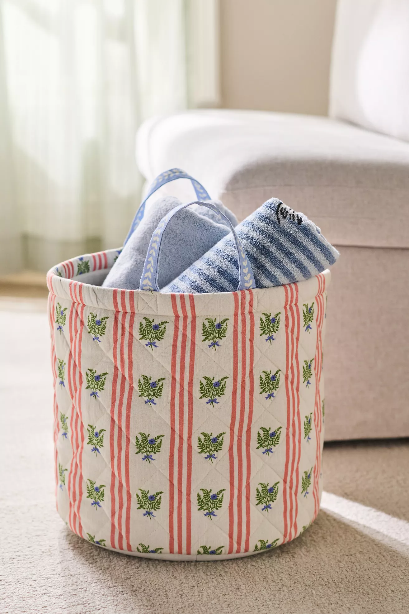 Quilted Block Print Basket - thumbnail 5