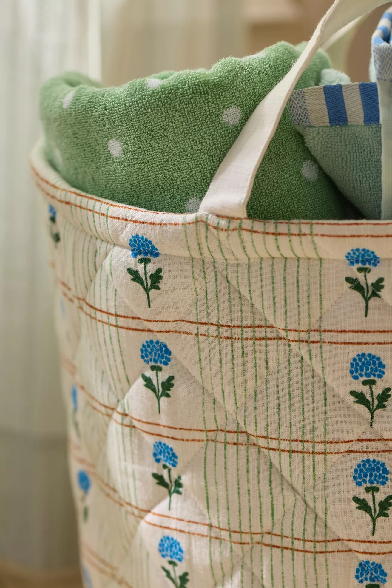 Quilted Block Print Basket - thumbnail 4