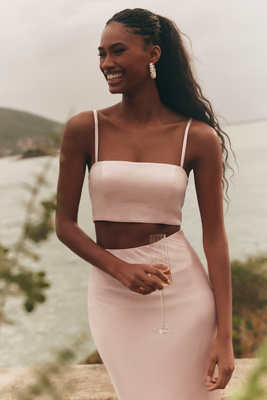 Lydia Satin Skirt and Cape Set