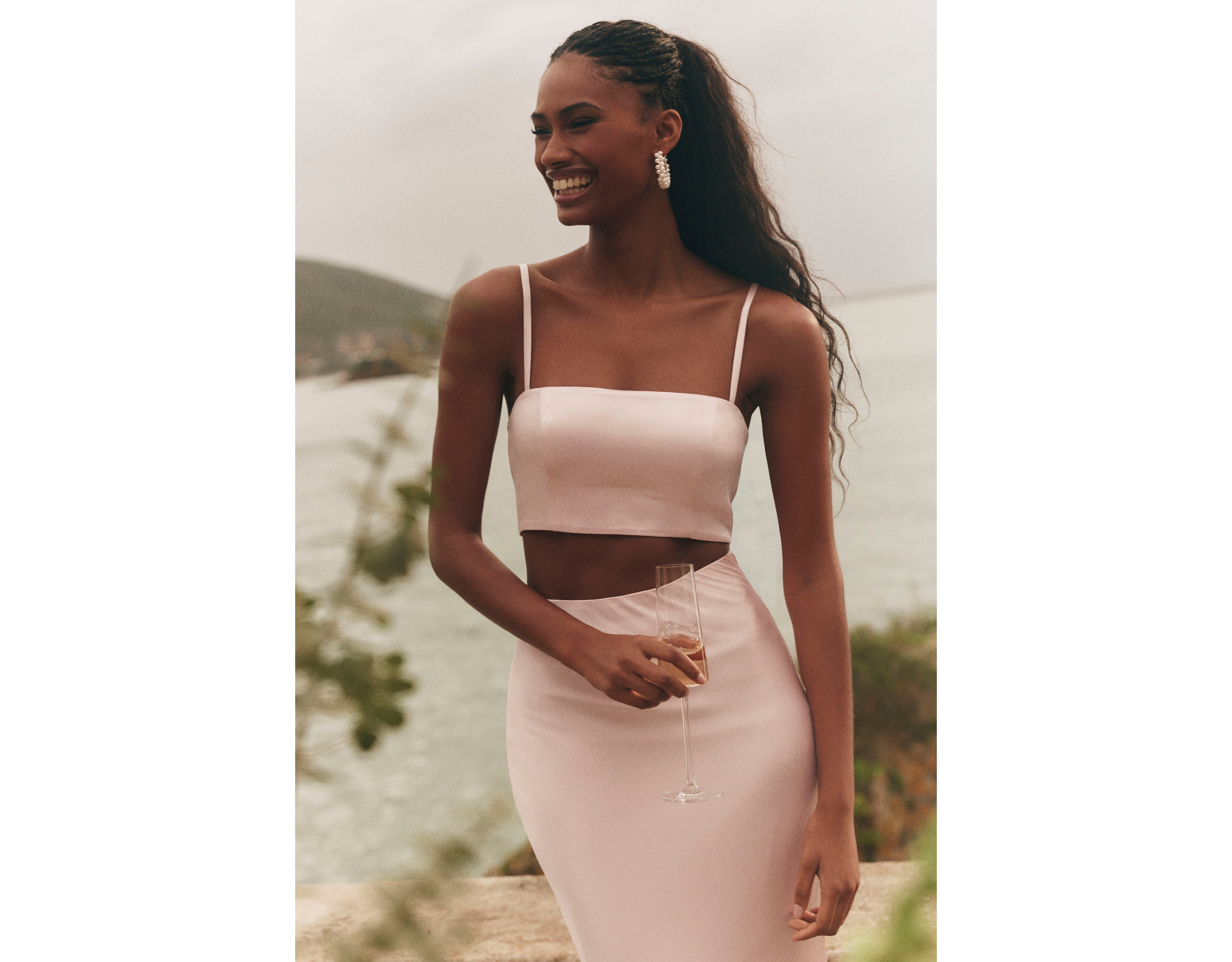 Mare Lydia Satin Skirt and Cape Set