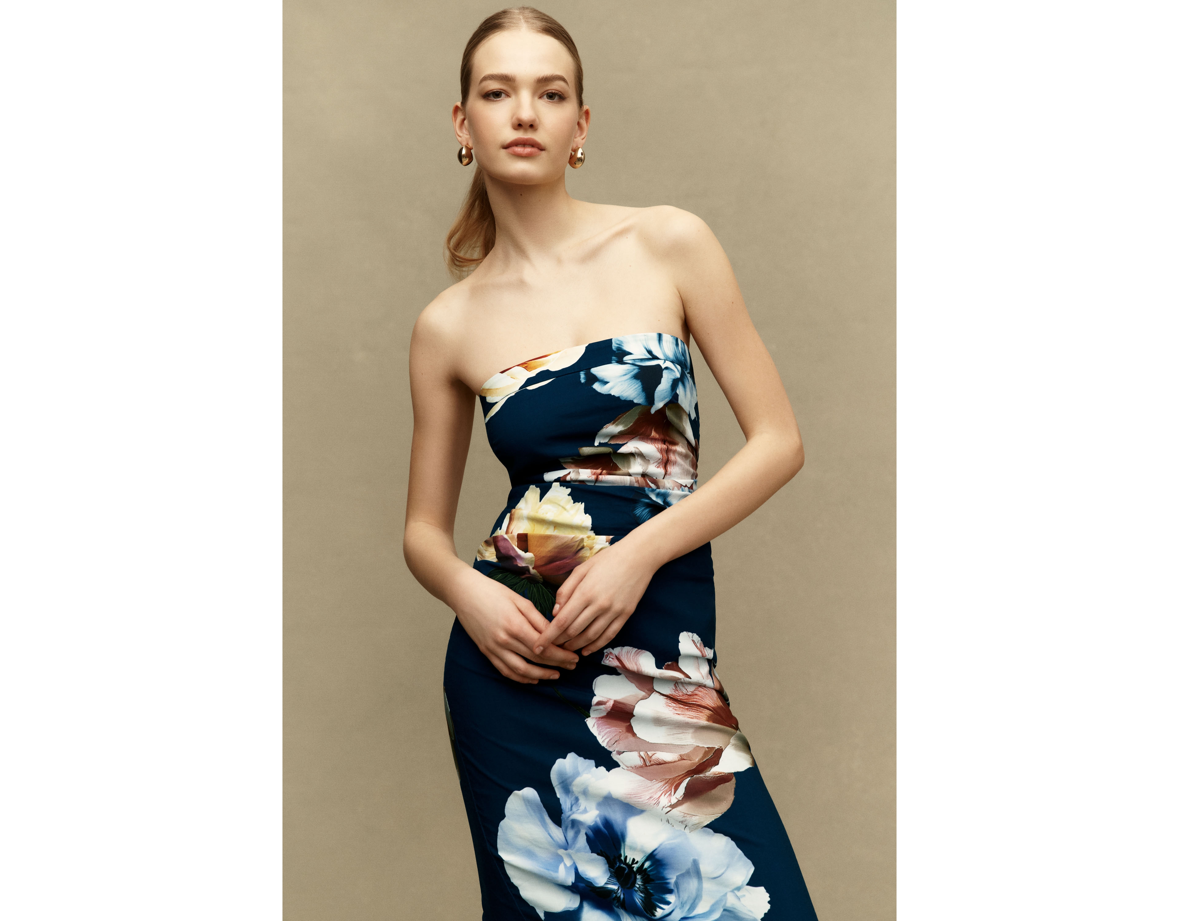 BHLDN Amaya Strapless Midi Dress