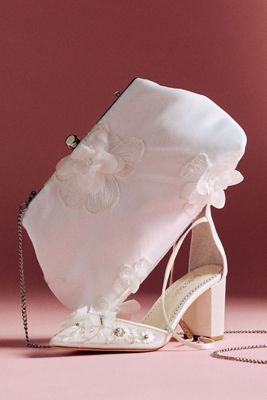 Jewel Badgley Mischka Lila Floral Appliqué Clutch