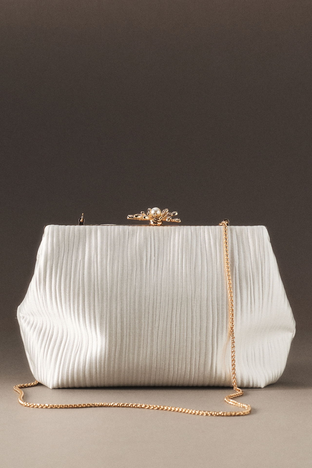 Jewel by Badgely Mischka Caroline Satin Origami Pouch Clutch