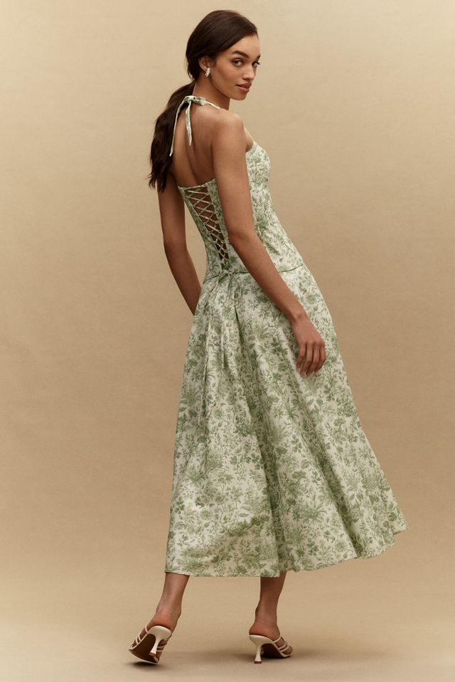 slim fit dress slacks The Veronica Dress in Sage Windsor Brocade 18 / Sage Windsor Brocade main image 1