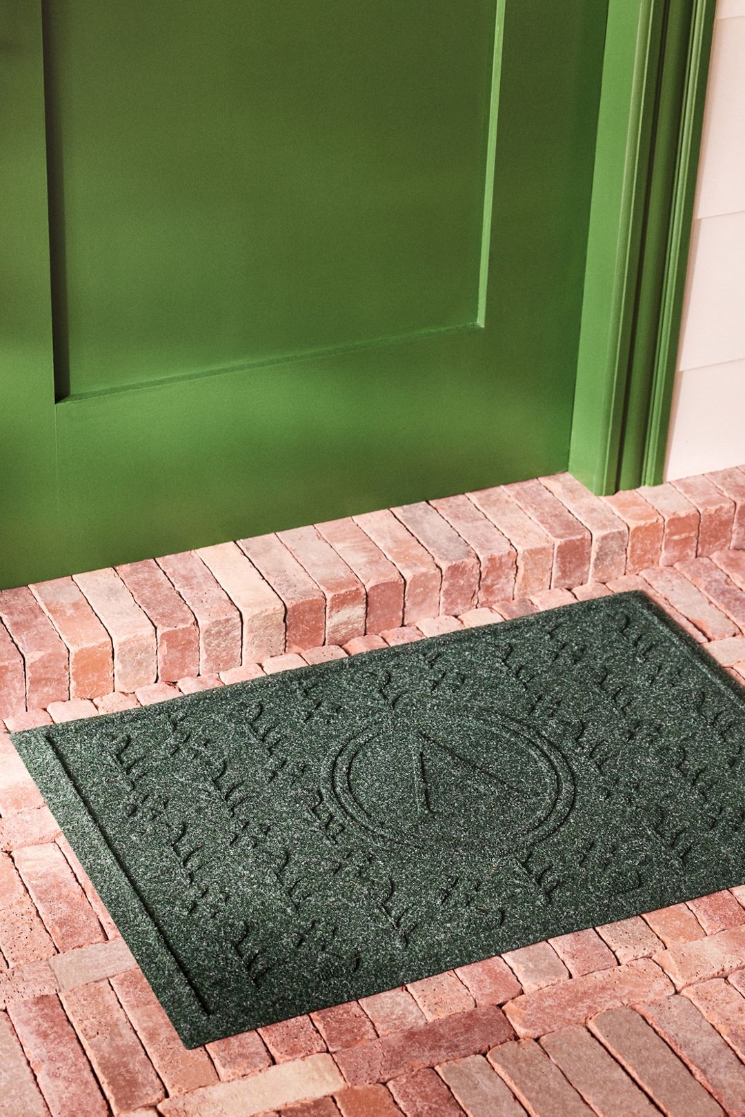 WaterHog® Esme Monogram Doormat - Dark Green, D