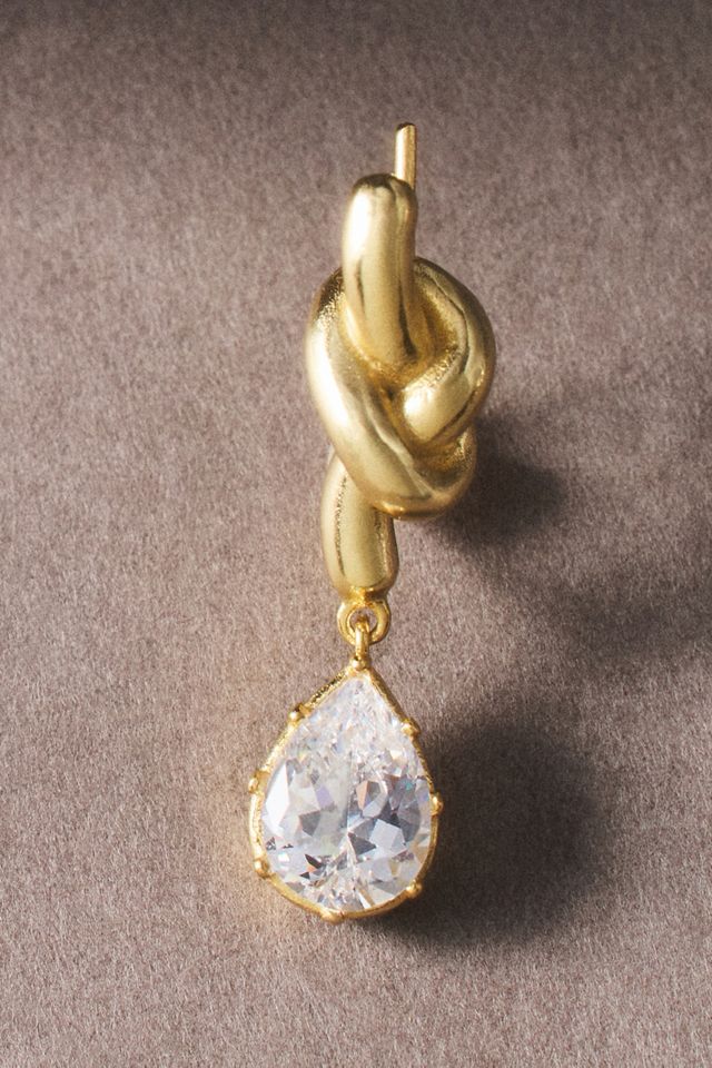 Shashi Knot Diamond Climber Earrings #1