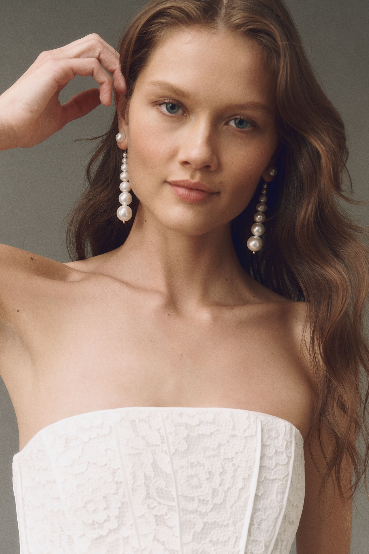 Shashi Pearl Drop Linear Earrings