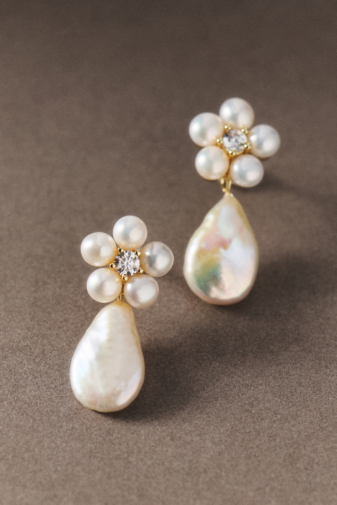 Shashi Floral Pearl Drop Earrings