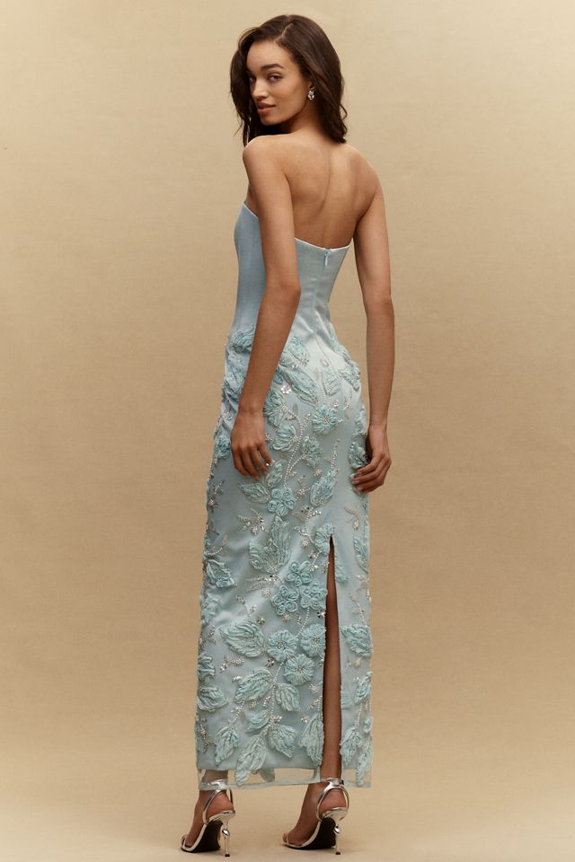 Helsi Julia Strapless 3D Floral Maxi Dress | Anthropologie