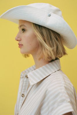Anthropologie Wyeth Cheetah Felt Bucket Hat Wyeth Straw Whipstitch Bucket Hat | Anthropologie main image 2