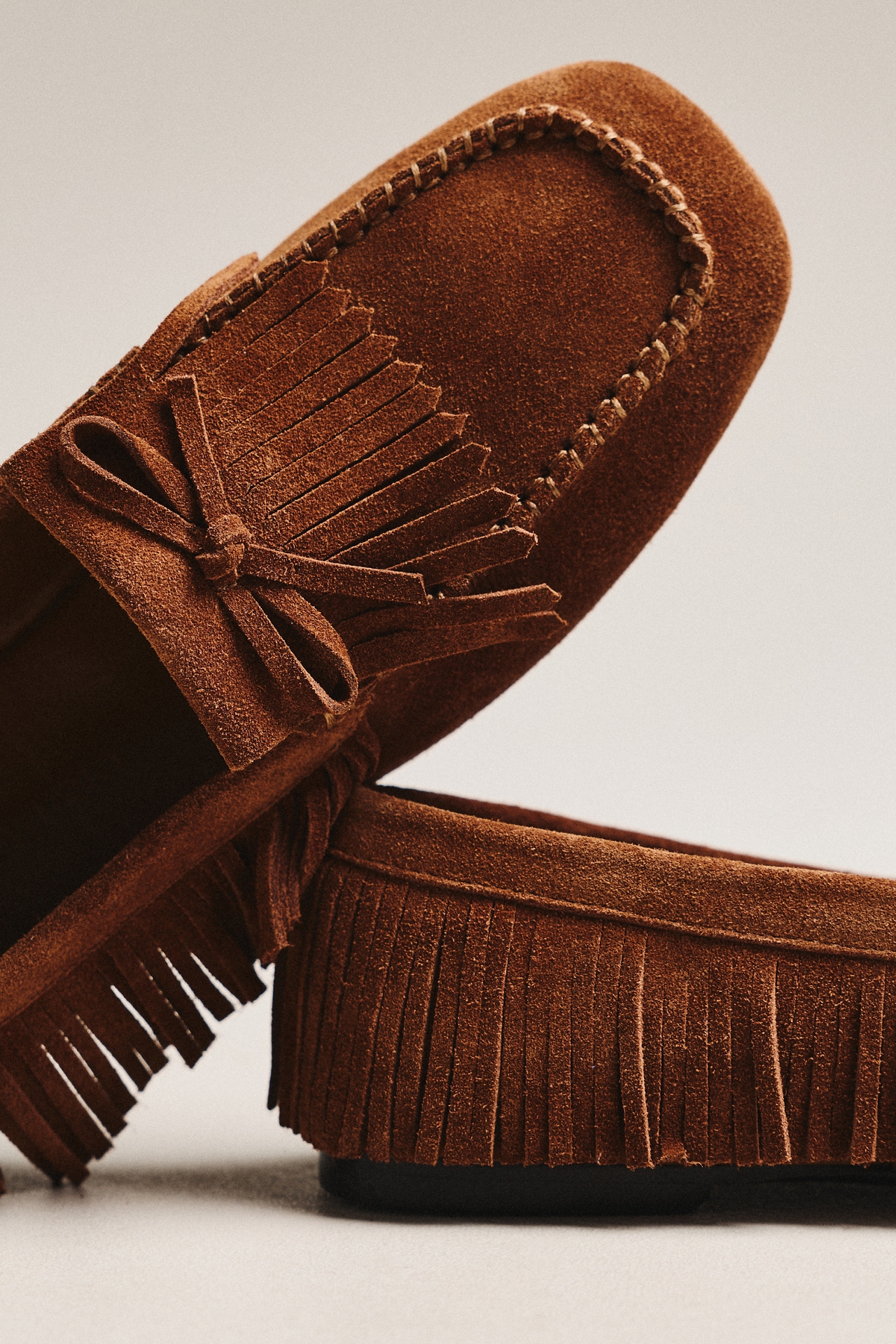 Black Suede Studio Yara Teddy Kiltie Loafers