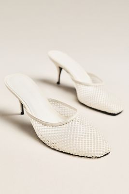 Black Suede Studio Gully Mesh Heeled Mules