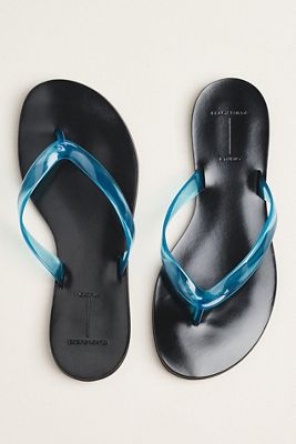 Black Suede Studio Jelly Flip-Flop Sandals