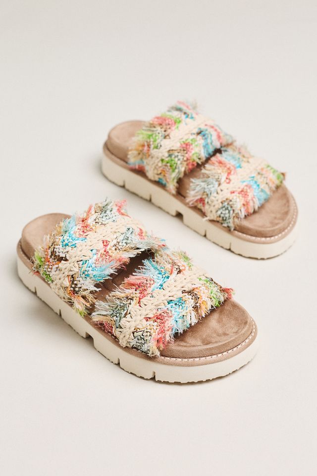 MOU Fringe Strap Slide Sandals #1