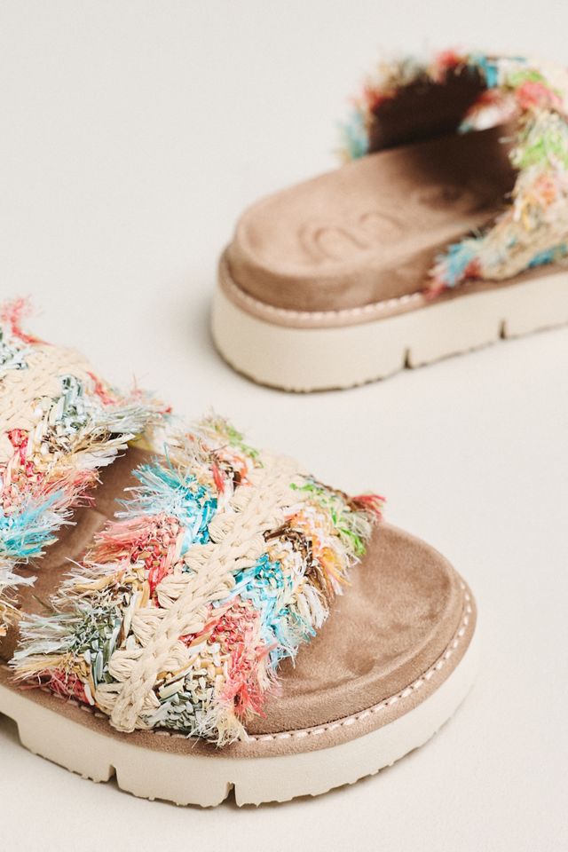 MOU Fringe Strap Slide Sandals #2