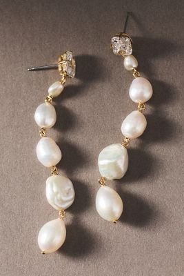 NADRI Madrid Freshwater Pearl Linear Earrings