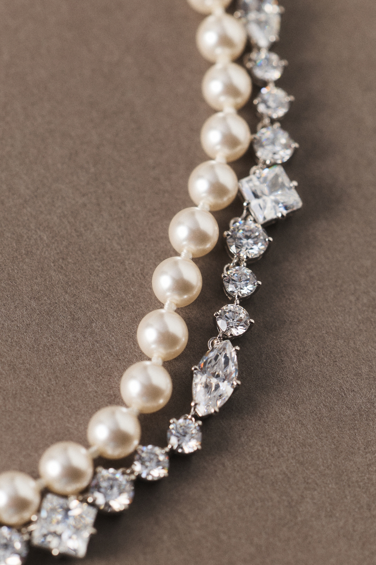 NADRI Freshwater Pearl and Cubic Zirconia Layered Choker Necklace