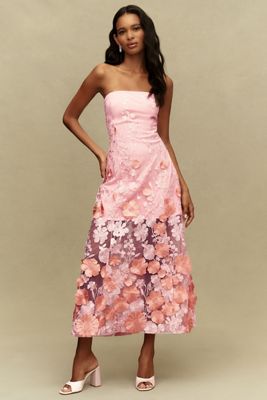 Helsi Gia Strapless Sweetheart 3D Floral Mini Dress | Anthropologie