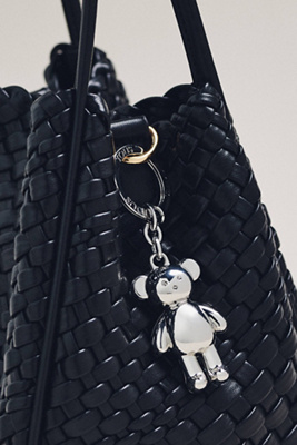Tous Metal Teddy Bear Bag Charm In Neutral