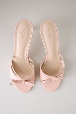Tacones Mule de Cuero con Lazo Maeve