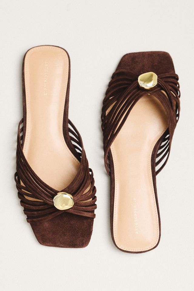 Strappy Square-Toe Slide Sandals #1