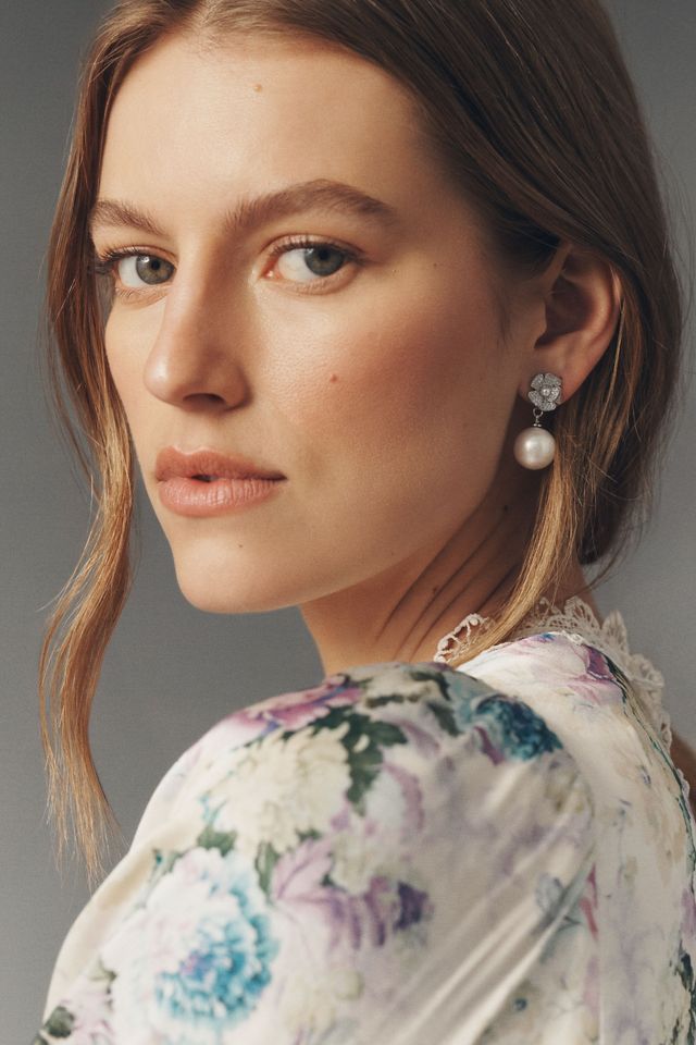 Gemelli Flower Pearl Drop Earrings | Anthropologie
