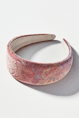 By Anthropologie Wide Velvet Headband In Pink