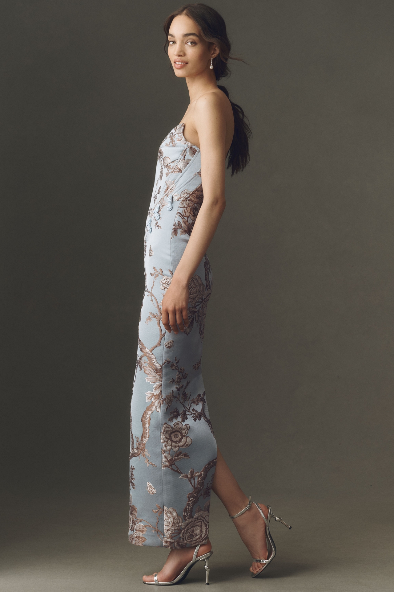 SAU LEE Novella Brocade Maxi Dress