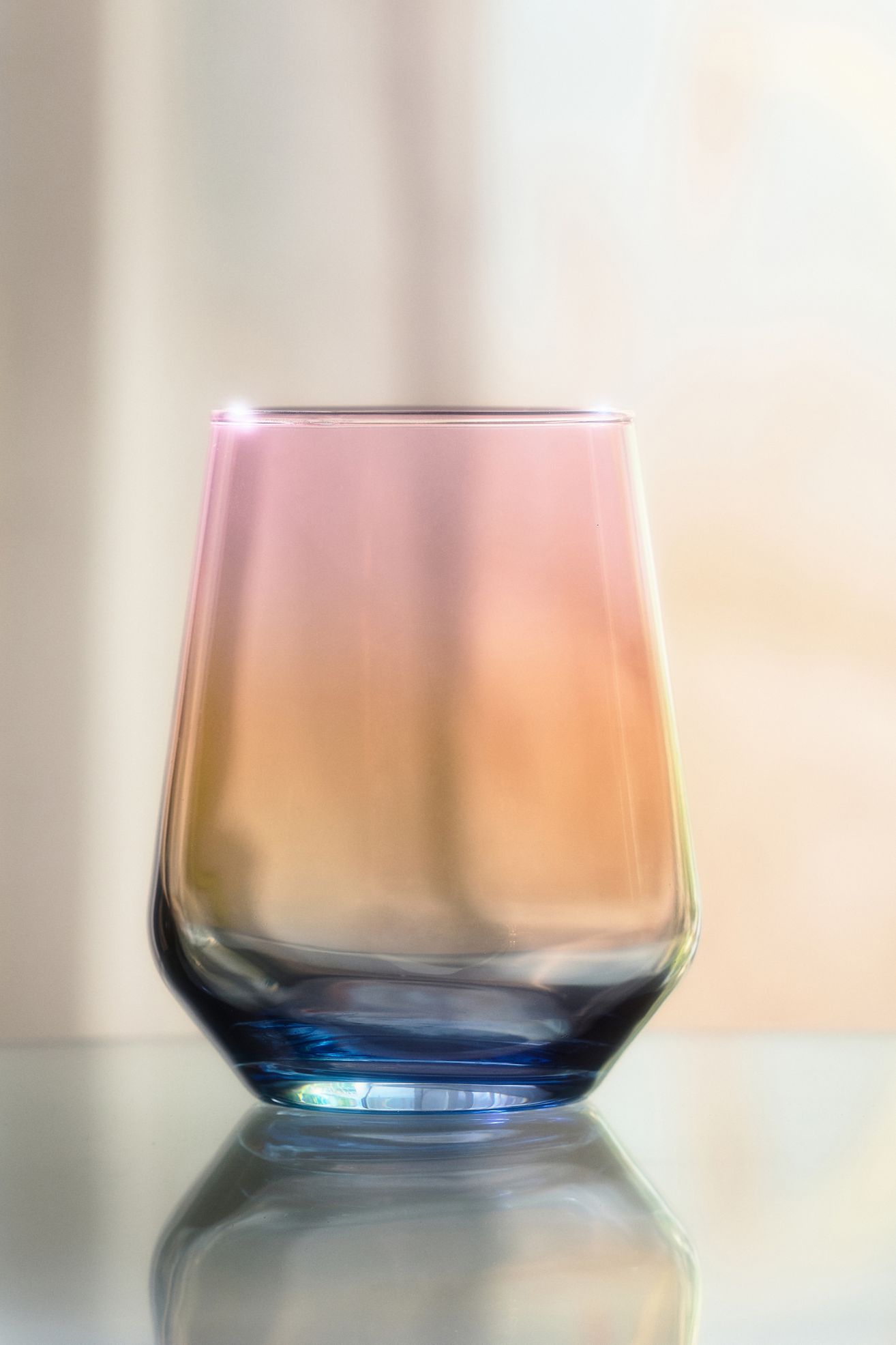 Alba Stemless Wine Glasses, Set of 4 - Orange, Set Of 4