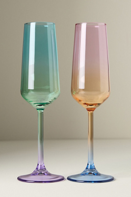 Anthropologie Alba Flute Glasses, Set of 4