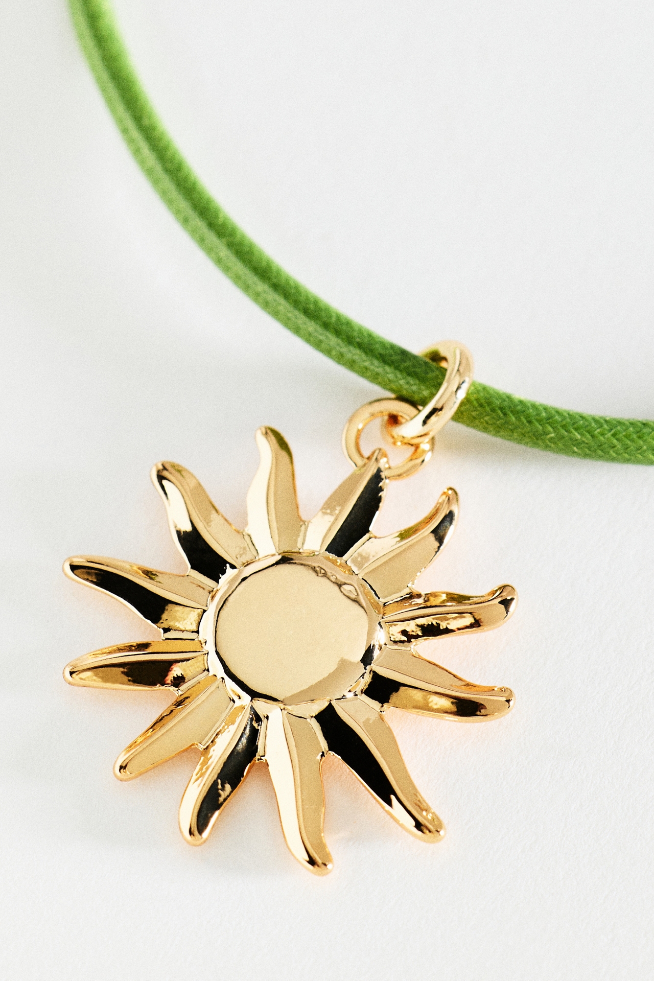 Corded Sun Pendant Necklace