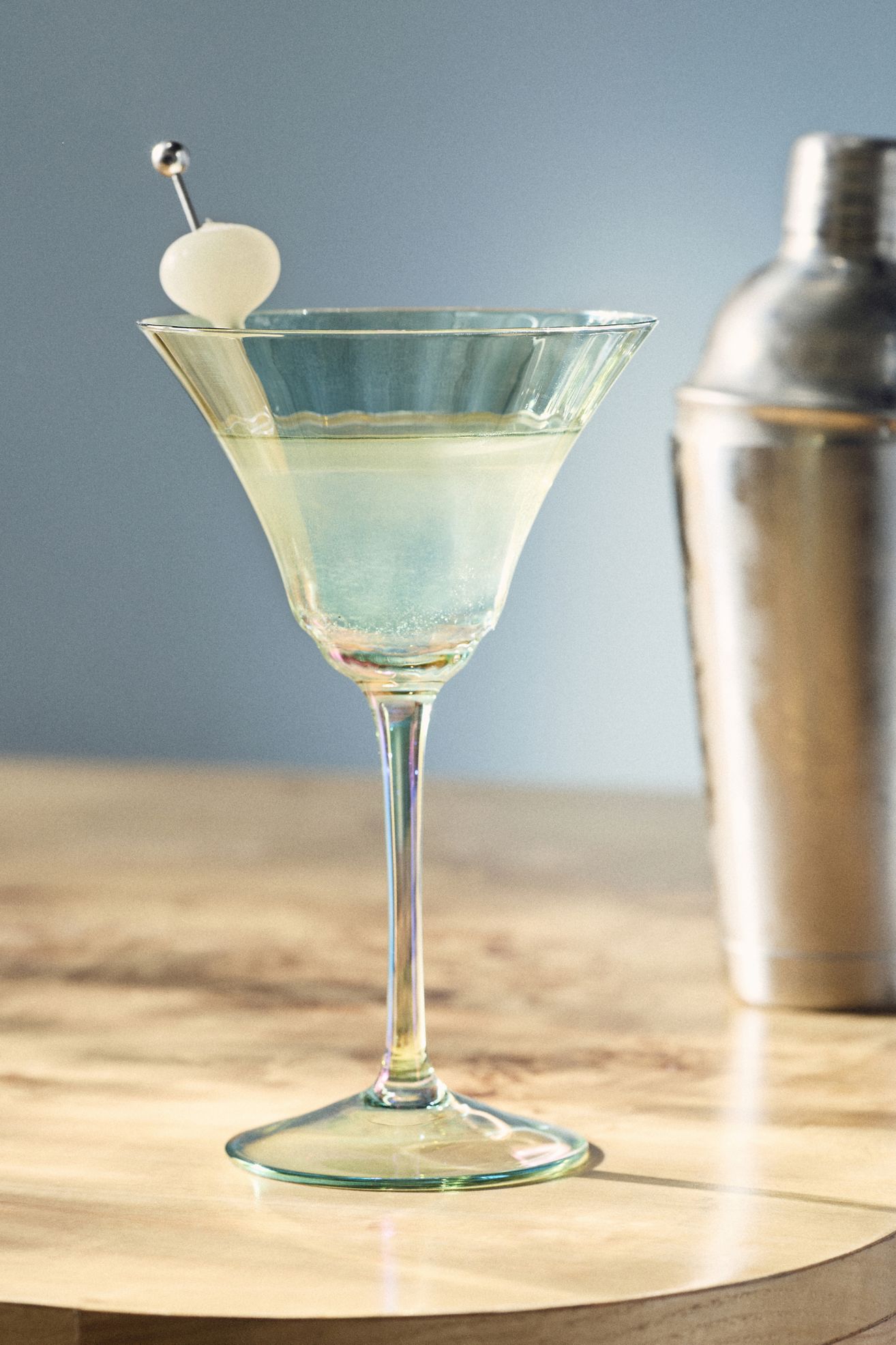 Kailani Lustered Martini Glasses, Set of 4 - Aquamarine, Set Of 4